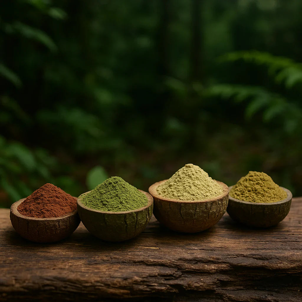 Kratom Pulver - Rot, Gold, Weiss, Grün